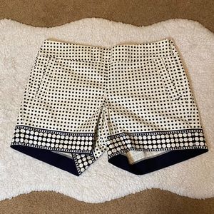J.CREW Chino Shorts Navy White Polka Dot Size 6